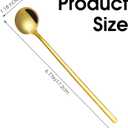 4pcs Satin Stainless Steel Coffee Spoons, Gold Modern Espresso Stirring Spoons, 6.7 Inches Long