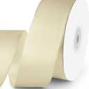 KMER LIFE 1-1/2" Wide x 50 Yards Ivory Single Faced Polyester Satin Ribbon for Wedding Decor, Wreath, Crafts, Gift Wrapping & Other Projects