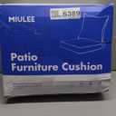 MIULEE Dark Grey Outdoor Chair Cushion 24x24 Inch for Patio Furniture Linen Textured Waterproof & 3 Year Color Fastness Seat and Back Couch Cushion with Ties No Slip Design
