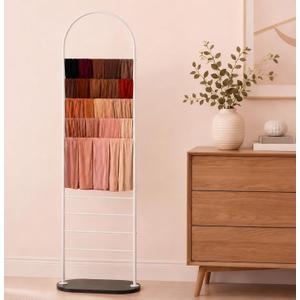 Geetery 11 Tier Hijab Organizer Stand Freestanding Metal Hijab Rack with Quartz Base Space-Saving Floor Standing Scarf Organizer for Clothing Store Home Bedroom Retail Store, 170 x 33 x 60 cm