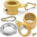 MOFEEZ Flagpole Rotating Rings,360 Degree Anti-Wrap Flag Mounting Rings with Bearings for 7/10" -1" Diameter Flag Pole Tangle Free (Pack of 2-Gold)