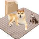 MICROCOSMOS Summer Cooling Mat & Sleeping Pad- Water Absorption Top, Easy Carry, EZ Clean, Materials Safe. Keep Cooling for Pets, Kids and Adults.(Brown, 40" x 28")
