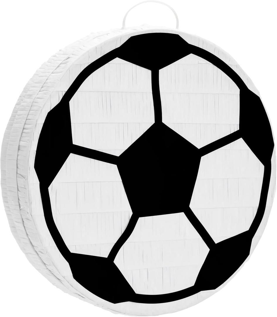 Soccer Ball Pinata for Sports Themed Birthday Party Decorations, Small (12.6 x 3.0 x 12.6 In)