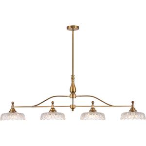 HDDFL Chandeliers Light Pendant Light Fixture Vintage Pendant Lighting Fixtures 4 Lights Chandelier Matte Brass Hanging Light Kitchen Glass Pendant Lights for Island Dining Room Living Room