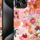 case for iPhone 13 Pro Max,Anti-Scratch Frosted Case Cover,Fruit Pink Collage Aesthetic