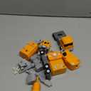 Transforming Robot Construction Vehicles Sets for Toddlers, 5 in 1 Magnetic Transforming Truck & Car Combiner - Easy DIY Assembly Educational STEM Gift for Kids 3-5 Year Old Boys Girls (Blue)