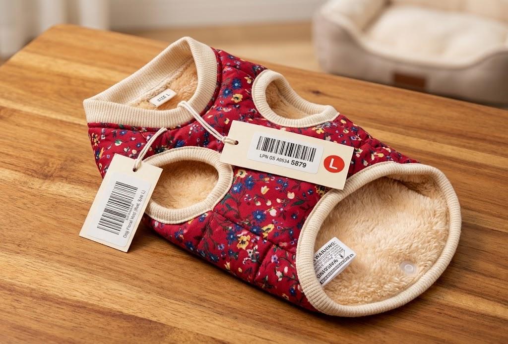 Dog Floral Vest Red Large