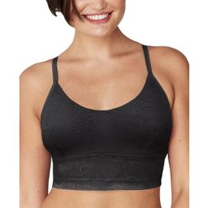 Maidenform Women's All-Over Lace Longline Bralette (X-Large, Black)