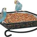 MIXXIDEA Ground Bird Feeder Tray, Metal Platform Mesh Seed Tray for Bird Feeders, Great Attracting Garden Yard Decoration for Wild Birds Squirrels Dove (1 Pack)