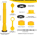 Godboy Gas Can Spout Replacement, Gas Can Nozzle, (4 Kit-Yellow) Flexible Pour Nozzle Suitable for Most 1/2/5/10 Gal Oil Cans, Fuel Can Spout Replacement
