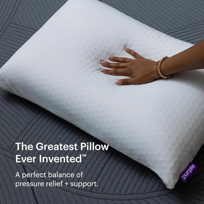Purple Harmony Pillow - Standard - Medium, Greatest Pillow Ever Invented, 360 Hex Grid & Talalay Latex Core - No Pressure Support, Stays Cool, Luxurious Comfort