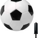 Soccer Ball Size 2,3,4,5 with Pump Needle Classic White Black Thicker PU Tight Weaved Suitable for Youth Boy League Game Trainning Practice or Gift