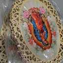 Quelay 12 Pcs Our Lady of Guadalupe Wooden Picture Frames with Organza Gift Bags Oval Style Baptism Favors for Guests Christening Memorial Engrave Guest Gift Catholic Gifts