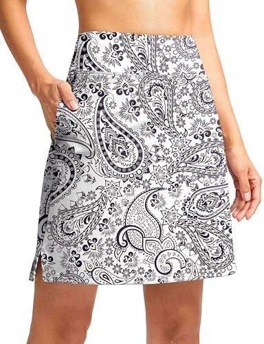 Viodia 18" Skorts for Woman with Pockets High Waisted Golf Tennis Skirts Knee Length Long Skort for Women Dressy Casual M