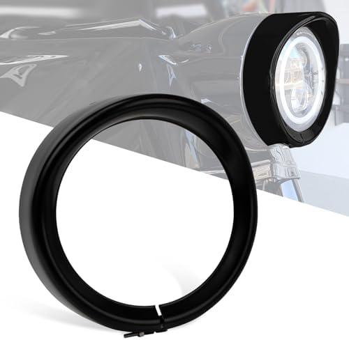 PSLER 7’’ Headlight Headlamp Bezel Trim Ring Visor Decorate Trim Cover Ring for Touring Street Glide Electra Glide Road King Softail Dyna Fatboy Trike
