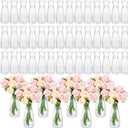 50 Pcs Plastic Bud Vases in Bulk Small Clear Flowers Vases for Centerpieces Wedding Decorations Home Banquet Formal Dinners Party Table Decor, 2.64 x 6.69 Inch