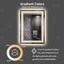 LED Mirror, 20x26 Inch Gradient Front and Backlit LED Mirror, 3 Colors Dimmable CRI>90, IP54 Enhanced Anti-Fog Bathroom Mirror