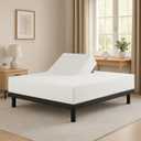 Cottingon 1 Piece Top Split King Fitted Sheet Only for Adjustable beds, Premium 100% Egyptian Cotton, 34 Inches Half Split Flex Head Bottom Sheet for Sleep Number Beds 16" Deep Mattress, White