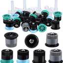 Honoson 16 Pcs Variable Arc Nozzle Radius High Efficiency Replacement Pop up Sprinkler Heads Compatible with Rainbird, Hunter, Orbit Pop-up Sprinklers(Green, Blue, Black,4/6/15/17 Van)