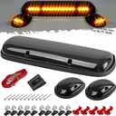 Partsam 3PCS 30LED Cab Marker Roof Running Lights Assembly Compatible with Silverado/Sierra 1500 1500HD 2500 2500HD 3500 2002-2007 Trucks Lights + Wiring Pack