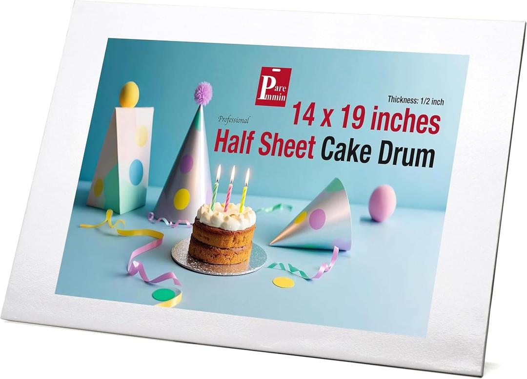 White Half Sheet Cake Board, 19 x 14 Inch, 1/2 Inch Thick
