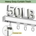 Ceiling Curtain Track, Wall Mount Curtain Tracks, White, 3ft-6ft