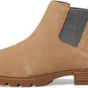 SOREL Women's Emelie lll Chelsea Waterproof Boot (8.5, Dusty Tan, Gum 10)