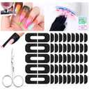 Saviland 100PCS Nail Polish Protector for Fingers: 99.99%+ U V Protection Cuticle Protector for Nails Painting U-Shaped Nail Protectors Peel Off Tip Tape for French Tip Stamp Nails Art