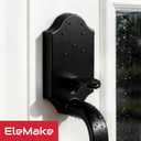 Front Door Handleset, Entry Door Handle Set with Cove Knob for Right and Left Handed Sided Doors, Interior and Exterior Entrance Passage Lock, Lower Half Grip, Matte Black
