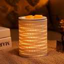 Wax Melt Warmer Ceramic Oil Burner with Timer Electric Candle Wax Melter with Led Coloful Changing Silicone Removeable Tray for Home Gifts