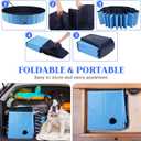 Foldable Dog Bath Swimming Pool Plastic Kiddie Pool Professional Tub Collapsible Grooming Bathtub for Pets Kids Baby and Toddler, 32 x 8 Inches Blue