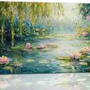 Claude Monet Water Lilies Floral Canvas Prints Wall Art Monet Style Famous Oil Paintings Flowers Decor Classic Impressionist Art Prints, Claude Monet Artwork for Living Room Bedroom Kitchen Home Office Decorations 20x40 Inches