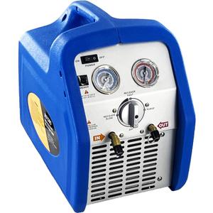 1HP Dual Cylinder Refrigerant Recovery Machine, 110V-120V 60Hz Portable Oil-less Freon Recycling Unit for Both Liquid and Vapor Refrigerant, for Automotive A/C System, Household HVAC System