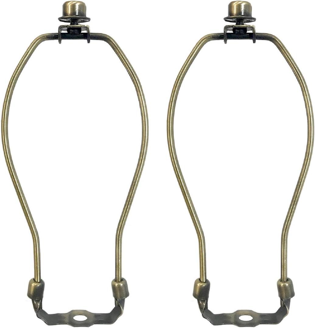Royal Designs, Inc. HA-1001-11AB-2 Heavy Duty Harp for Lamp Shade Holder, 11 inch, Antique Brass Base, 2-Pack