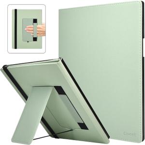 Caweet Stand Case for Remarkable Paper Pro 11.8 Inch 2024, Hard Back Shell Protective Auto Sleep/Wake Book Folio Cover with Pen Holder and Hand Strap, Green
