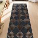 Lahome Checkered Easy Jute 2x3 Rug, Small Entryway Rug Non Slip Kitchen Front Door Mat, Farmhouse Neutral Area Rug Non Shedding Low Pile Floor Carpet for Foyer Porch Doorway (Black/Checkerboard -1)