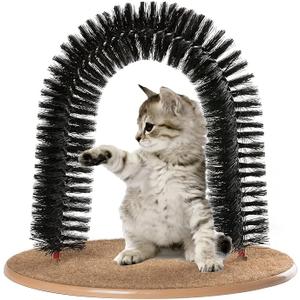 Cat Arch Self Groomer Cat Scratcher Toys,Cat Brush for Grooming with Cat Scratch Pad and Catnip,Cat Brush for Shedding,Cat Scratching Post,Interactive Cat Toys