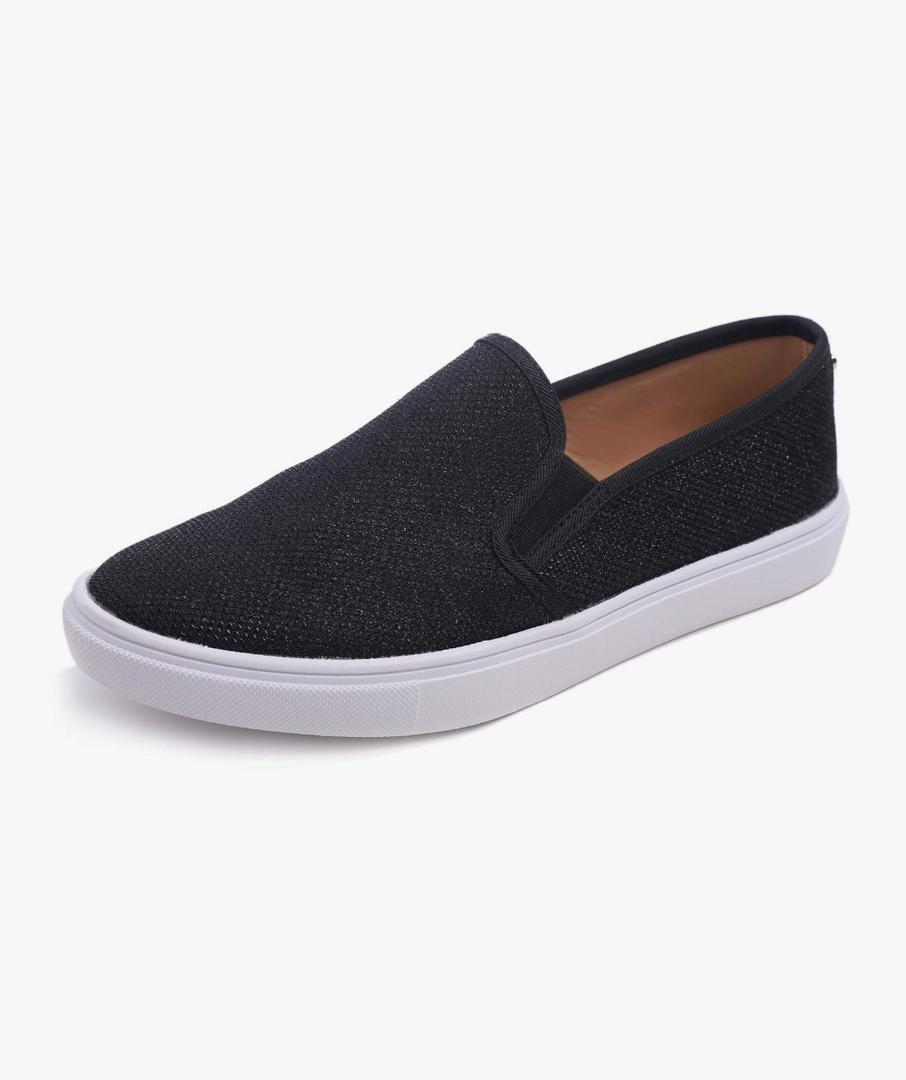 FEVERSOLE Women's Fashion Shiny Soft Slip On Sneaker Sparkle Casual Comfort Loafers Size ⁶6
