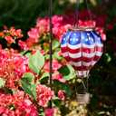 TERESA'S COLLECTIONS Hot Air Balloon Solar Lantern for Patriotic Garden Decor, 4th of July Hanging Flickering Flame Outdoor Lights for Trees, Blue&Red Memorial Day Decorations for Party Gift for Mom