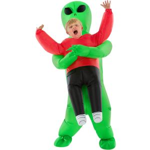 Morph Kids Red Inflatable Alien Costume, Blow Up Aliens Outfit, Blow Up Alien Costume Kids, Boys Inflatable Costumes, One Size 