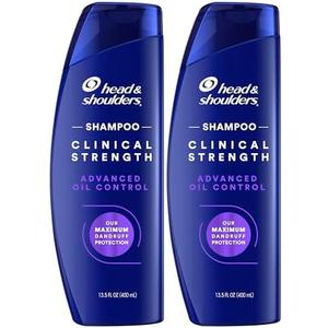 Head & Shoulders Clinical Dandruff Shampoo Twin Pack, Prescription Strength, Oil & Flake Control, Seborrheic Dermatitis Relief, Citrus, 13.5 Fl Oz Each (Set of 2)