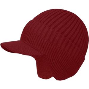 JHDESSLY Knit Beanies with Visor & Earflaps for Men and Women, Winter Hats Fleece Lined Hat Stocking Caps Soft Warm Headwear