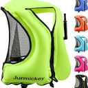 Snorkel Vest for Adults, Inflatable Snorkeling Vest for Men & Women, Portable Swim Jacket & Buoyancy Vest for Snorkeling, Swimming, Kayaking, Boating (green)