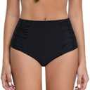 COCOPEAR High Waisted Bikini Bottoms for Women Classic Full Coverage Bikini Bottoms Swim Bottoms S