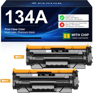 134A Toner Cartridge Replacement for HP 134A W1340A 134X W1340X Black Toner Cartridge Compatible with HP M209dw MFP M234dw M234sdw M234sdn Printer - 2 Black,with Chip