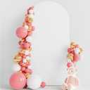 Wokceer 6.6FT Wedding Arch Backdrop Cover Spandex Fitted White Arch Covers Round Top Chiara Arches Backdrop Cover for Birthday Party Ceremony Banquet Decoration