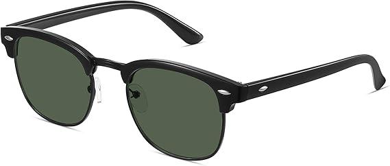 livho Rimless Trendy Polarized Sunglasses Men Women, Retro Sun Glasses for Men Women 2024, Semi Rimless UV Protection Shades