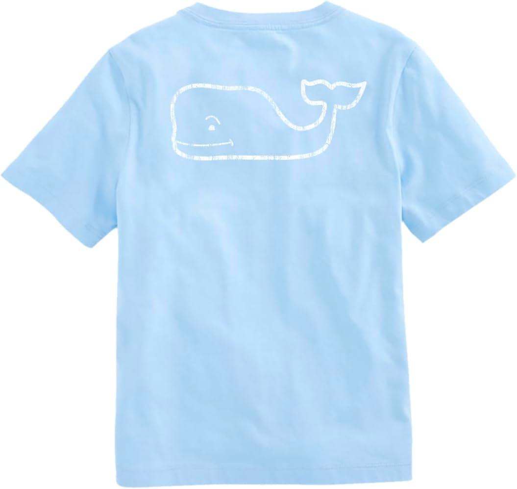 vineyard vines Girls' Vintage Whale Short-Sleeve Pocket Tee (Medium, Jake Blue)