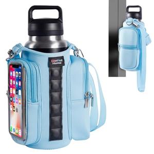 Magnetic Gym Bags for Men & Women with Adjustable Strap,Magnetic Bag Water Bottle Holder for Travel, Work,Sports,Water Bottle Sling Bag with Pocket (Blue)