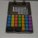 Monthly Pill Organizer 3 Times a Day, FRIWOLE Medicine Box with Portable Weekly Pill Bag, Pill Taker Remover, Pill Cutter and 2 Sticker (Black, 3 Times a Day)